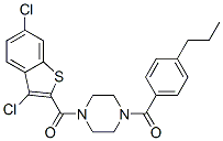 (9CI)-1-[(3,6-二氯苯并[b]噻吩-2-基)羰基]-4-(4-丙基苯甲酰基)-哌嗪结构式_588687-77-8结构式
