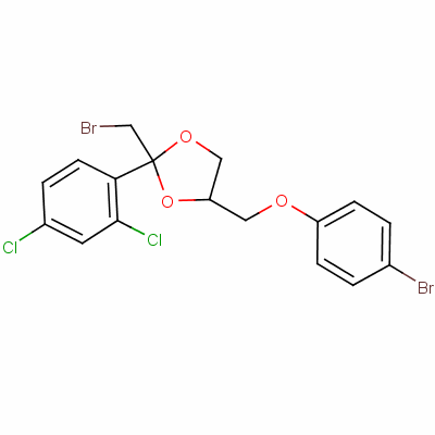 (Z)-2-(溴甲基)-4-(4-溴苯氧基甲基)-2-(2,4-二氯苯基)-1,3-二氧戊环结构式_59363-05-2结构式