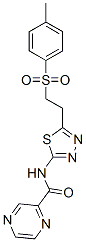 (9CI)-N-[5-[2-[(4-甲基苯基)磺酰基]乙基]-1,3,4-噻二唑-2-基]-吡嗪羧酰胺结构式_602282-71-3结构式