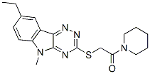 (9ci)-1-[[(8-乙基-5-甲基-5H-1,2,4-噻嗪并[5,6-b]吲哚-3-基)硫代]乙酰基]-哌啶结构式_603946-64-1结构式