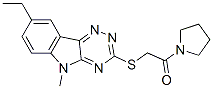 (9CI)-1-[[(8-乙基-5-甲基-5H-1,2,4-噻嗪并[5,6-b]吲哚-3-基)硫代]乙酰基]-吡咯烷结构式_603946-69-6结构式