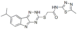 (9ci)-2-[[8-(1-甲基乙基)-2H-1,2,4-噻嗪并[5,6-b]吲哚-3-基]硫代]-n-(5-甲基-1,3,4-噻二唑-2-基)-乙酰胺结构式_603947-35-9结构式