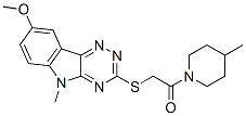 (9ci)-1-[[(8-甲氧基-5-甲基-5H-1,2,4-噻嗪并[5,6-b]吲哚-3-基)硫代]乙酰基]-4-甲基-哌啶结构式_603947-59-7结构式