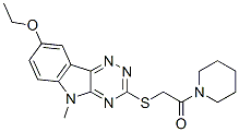 (9ci)-1-[[(8-乙氧基-5-甲基-5H-1,2,4-噻嗪并[5,6-b]吲哚-3-基)硫代]乙酰基]-哌啶结构式_603947-74-6结构式