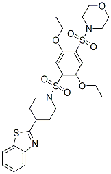 (9ci)-4-[[4-[[4-(2-苯并噻唑)-1-哌啶基]磺酰基]-2,5-二乙氧基苯基]磺酰基]-吗啉结构式_606083-11-8结构式