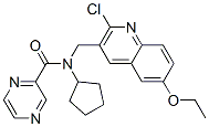 (9CI)-N-[(2-氯-6-乙氧基-3-喹啉)甲基]-N-环戊基-吡嗪羧酰胺结构式_606103-34-8结构式