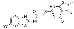 (9ci)-2-[(1,4-二氢-5,6-二甲基-4-氧代噻吩并[2,3-d]嘧啶-2-基)硫代]-n-(6-甲氧基-2-苯并噻唑)-乙酰胺结构式_606108-40-1结构式