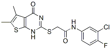 (9ci)-n-(3-氯-4-氟苯基)-2-[(1,4-二氢-5,6-二甲基-4-氧代噻吩并[2,3-d]嘧啶-2-基)硫代]-乙酰胺结构式_606108-58-1结构式