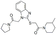 (9CI)-3-甲基-1-[[[1-[2-氧代-2-(1-吡咯烷)乙基]-1H-苯并咪唑-2-基]硫代]乙酰基]-哌啶结构式_606109-70-0结构式
