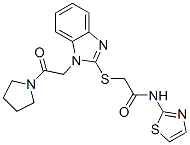 (9ci)-2-[[1-[2-氧代-2-(1-吡咯烷)乙基]-1H-苯并咪唑-2-基]硫代]-n-2-噻唑-乙酰胺结构式_606109-74-4结构式