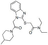 (9ci)-N,N-二乙基-2-[[1-[2-(4-甲基-1-哌啶基)-2-氧代乙基]-1H-苯并咪唑-2-基]硫代]-乙酰胺结构式_606110-00-3结构式