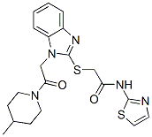 (9ci)-2-[[1-[2-(4-甲基-1-哌啶基)-2-氧代乙基]-1H-苯并咪唑-2-基]硫代]-n-2-噻唑-乙酰胺结构式_606110-17-2结构式