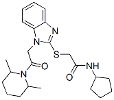 (9ci)-n-环戊基-2-[[1-[2-(2,6-二甲基-1-哌啶基)-2-氧代乙基]-1H-苯并咪唑-2-基]硫代]-乙酰胺结构式_606110-29-6结构式