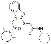 (9ci)-n-环己基-2-[[1-[2-(2,6-二甲基-1-哌啶基)-2-氧代乙基]-1H-苯并咪唑-2-基]硫代]-乙酰胺结构式_606110-31-0结构式