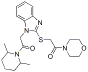 (9ci)-4-[[[1-[2-(2,6-二甲基-1-哌啶基)-2-氧代乙基]-1H-苯并咪唑-2-基]硫代]乙酰基]-吗啉结构式_606110-39-8结构式