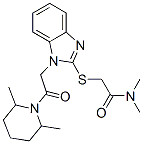 (9ci)-2-[[1-[2-(2,6-二甲基-1-哌啶基)-2-氧代乙基]-1H-苯并咪唑-2-基]硫代]-N,N-二甲基-乙酰胺结构式_606110-51-4结构式