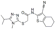 (9ci)-n-(3-氰基-4,5,6,7-四氢苯并[b]噻吩-2-基)-2-[[4-甲基-5-(1-甲基乙基)-4H-1,2,4-噻唑-3-基]硫代]-乙酰胺结构式_606110-89-8结构式
