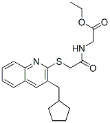 (9ci)-n-[[[3-(环戊基甲基)-2-喹啉]硫代]乙酰基]-甘氨酸乙酯结构式_606113-92-2结构式