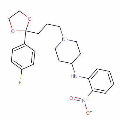 1-[3-[2-(4-氟苯基)-1,3-二氧杂烷-2-基]丙基]-N-(2-硝基苯基)哌啶-4-胺结构式_60703-66-4结构式