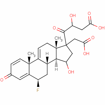 (6beta)-17,21-二(乙酰氧基)-6-氟-孕甾-1,4,9(11)-三烯-3,20-二酮结构式_60864-38-2结构式