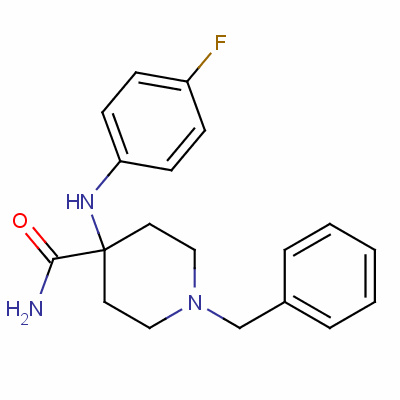 1-苄基-4-[(4-氟苯基)氨基]哌啶-4-羧酰胺结构式_61085-41-4结构式