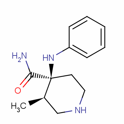 顺式-3-甲基-4-(苯基氨基)哌啶-4-羧酰胺结构式_61085-79-8结构式