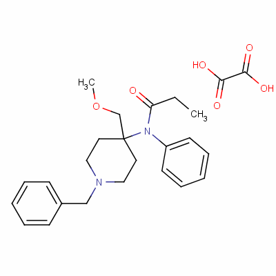 N-[1-苄基-4-(甲氧基甲基)-4-哌啶]-N-苯基丙酰胺草酸盐结构式_61086-13-3结构式