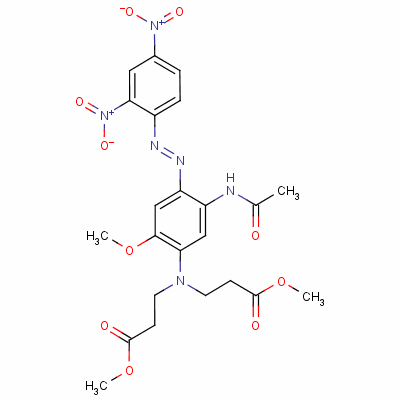 N-[5-(乙酰氨基)-4-[(2,4-二硝基苯基)偶氮]-2-甲氧基苯基]-N-(3-甲氧基-3-氧代丙基)-beta-丙氨酸甲酯结构式_62072-81-5结构式