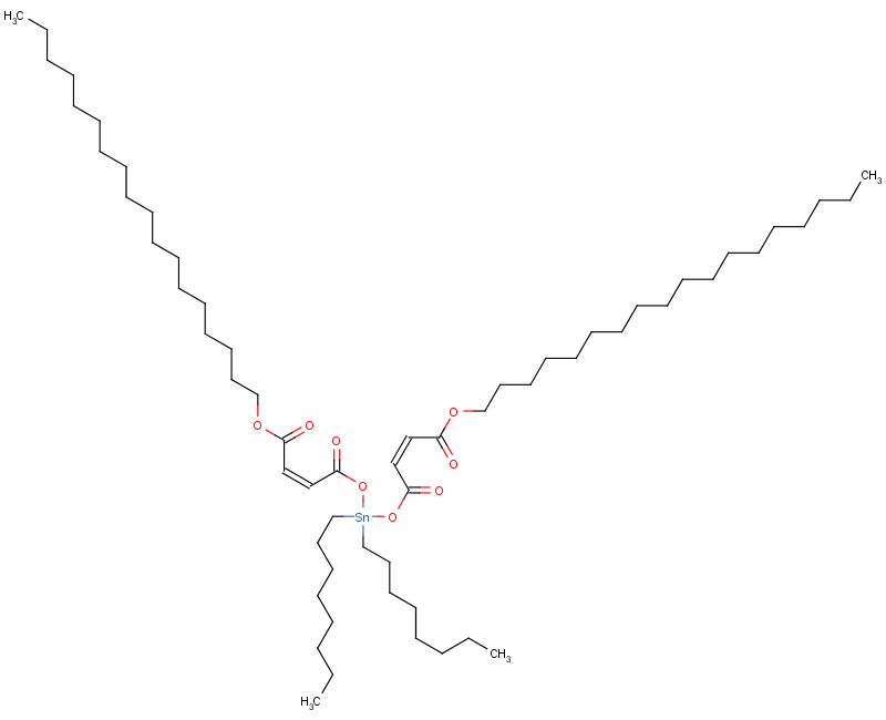 (Z,Z)-6,6-二辛基-4,8,11-三氧代-5,7,12-三氧杂-6-锡杂三十碳-2,9-二烯酸十八烷基酯结构式_62480-03-9结构式