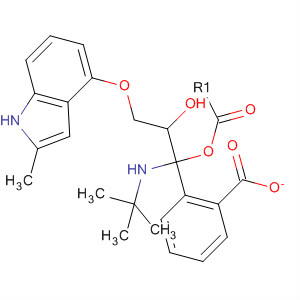 (S)-1-[(1,1-二甲基乙基)氨基]-3-[(2-甲基-1H-吲哚-4-基)氧基]-2-丙醇苯甲酸(酯)结构式_62697-41-0结构式