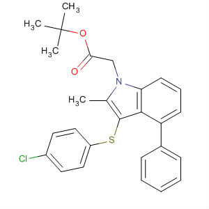 2-(3-(4-氯苯基硫代)-2-甲基-4-苯基-1H-吲哚-1-基)乙酸叔丁酯结构式_628737-21-3结构式