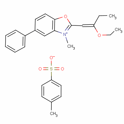 2-(2-乙氧基丁-1-烯基)-3-甲基-5-苯基苯并恶唑鎓对甲苯磺酸盐结构式_63123-20-6结构式