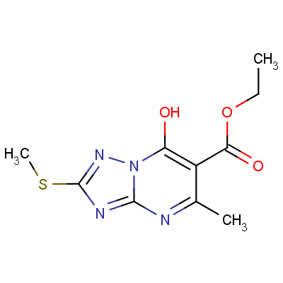 7-羟基-5-甲基-2(甲基硫代)-1,2,4-噻唑并[1,5-a]嘧啶-6-羧酸乙酯结构式_63123-21-7结构式