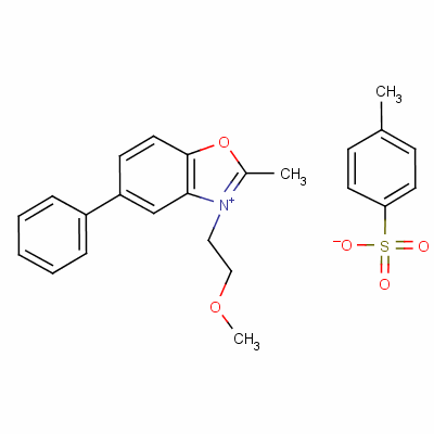 3-(2-甲氧基乙基)-2-甲基-5-苯基苯并恶唑鎓对甲苯磺酸盐结构式_63123-41-1结构式