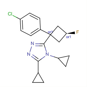 3-[1-(4-氯苯基)-反式-3-氟环丁基]-4,5-二环丙基-r-4H-1,2,4-噻唑无水合物结构式_633317-53-0结构式
