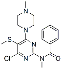 4-氯-2-(n-甲基苯甲酰基氨基)-6-(4-甲基哌嗪)-5-(甲基硫代)嘧啶结构式_63731-98-6结构式