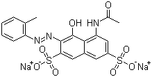 5-(乙酰基氨基)-4-羟基-3-[(2-甲基苯基)氮杂]-2,7-萘二磺酸二钠结构式_6441-93-6结构式