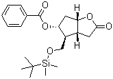 (-)-3-Oxo-6-β-t.-丁基二甲基硅氧-7-α-苯甲酸基-2-氧杂二环[3.3.0]辛醇结构式_64982-34-9结构式