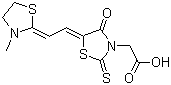 5-[(3-甲基噻唑啉-2-基)亚乙基]-4-氧代-2-硫氧代噻唑啉-3-乙酸结构式_65152-09-2结构式