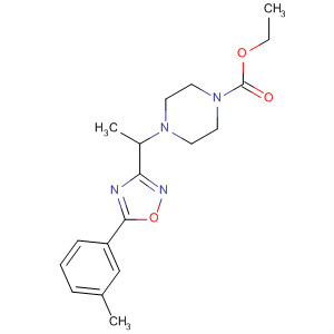 4-(1-(5-间甲苯-1,2,4-噁二唑-3-基)乙基)哌嗪-1-羧酸乙酯结构式_657423-99-9结构式