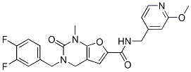 Furo[2,3-d]pyrimidine-6-carboxamide, 3-[(3,4-difluorophenyl)methyl]-1,2,3,4-tetrahydro-n-[(2-methoxy-4-pyridinyl)methyl]-1-methyl-2-oxo- Structure,660819-04-5Structure