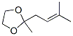 1,3-Dioxolane, 2-methyl-2-(3-methyl-2-butenyl)-(7ci,9ci)Structure,6611-92-3Structure 1,3-Dioxolane, 2-methyl-2-(3-methyl-2-butenyl)-(7ci,9ci) Structure,6611-92-3Structure