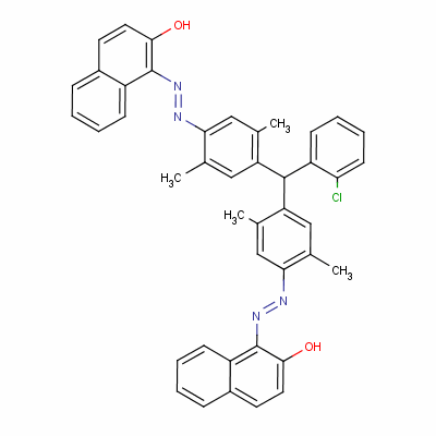 1,1-[[(2-氯苯基)亚甲基] 双[(2,5-二甲基-4,1-亚苯基)氮杂]]双-2-萘酚结构式_6706-75-8结构式