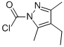 (9ci)-4-乙基-3,5-二甲基-1H-吡唑-1-羰酰氯结构式_67514-67-4结构式