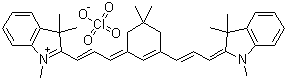 2-((E)-3-(5,5-二甲基-3-[(e)-3-(1,3,3-三甲基-1,3-二氢-2H-吲哚-2-基)-1-丙烯基]-2-环己烯-1-基)-1-丙烯基)-1,3,3-三甲基-3H-吲哚高氯酸盐结构式_68339-63-9结构式