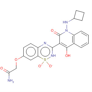 2-[[3-[1-(环丁基氨基)-1,2-二氢-4-羟基-2-氧代-3-喹啉]-1,1-二氧化物-4H-1,2,4-苯并噻二嗪-7-基]氧基]-乙酰胺结构式_686271-10-3结构式