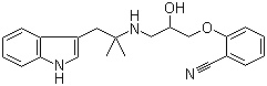 2-[2-羟基-3-[2-(吲哚-3-基)-1,1-二甲基乙基氨基]丙氧基]苯甲腈结构式_71119-11-4结构式