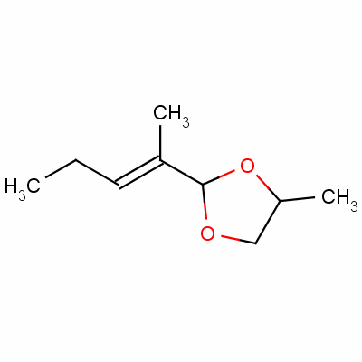 4-甲基-2-(1-甲基-1-丁烯)-1,3-二氧戊环结构式_71348-47-5结构式