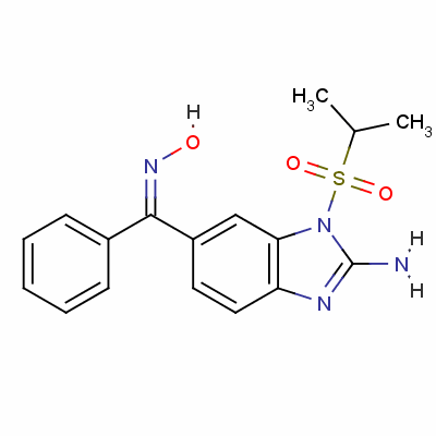 (NZ)-N-[(2-氨基-3-丙-2-基磺酰基苯并咪唑-5-基)-苯基亚甲基]羟胺结构式_72301-78-1结构式