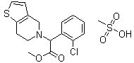 (S)-甲基2-(2-氯苯基)-2-(6,7-二氢噻吩并[3,2-c]吡啶-5(4H)-基)乙酸酯甲烷磺酸盐结构式_744256-72-2结构式
